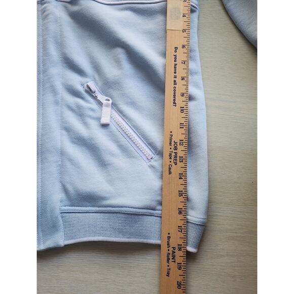 JACKET-ADRIENNE VITTADINI-Light Blue-Large White Zippers-Pockets-Size MED - Picture 9 of 10